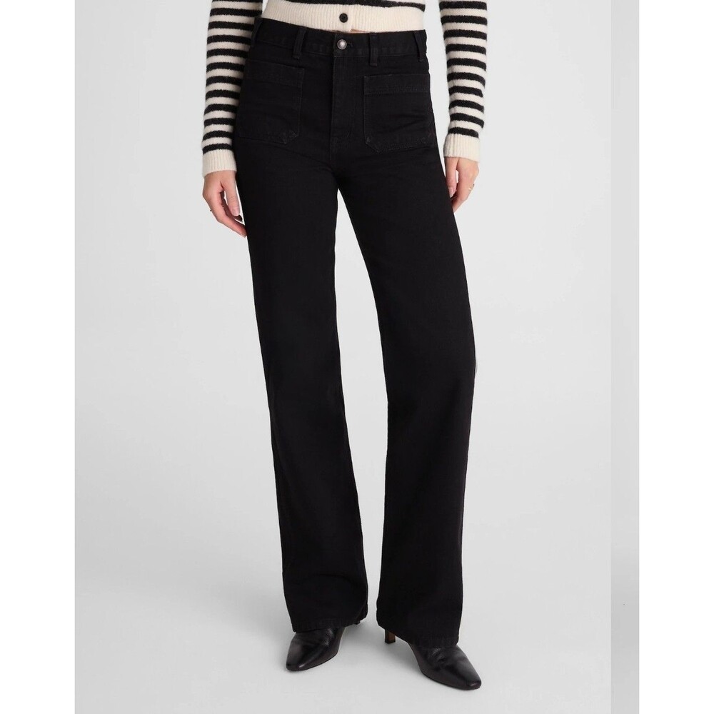 Madewell Cleo Straight Jeans Womens 28 Black High Rise NWT Straight Leg $148